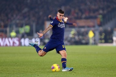 Roma, İtalya. 12 Ocak 2020. İtalyan Serisi A. Roma, Juventus Fc 'e karşı. Roma 'dan Gianluca Mancini.