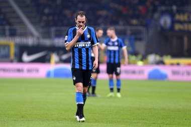 Milano, İtalya. 6 Aralık 2019. İtalyan Serisi A. Fc Internazionale, Roma 'ya karşı. FC Internazionale 'den Diego Godin.