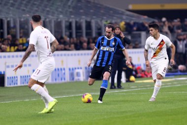 Milano, İtalya. 6 Aralık 2019. İtalyan Serisi A. Fc Internazionale, Roma 'ya karşı. FC Internazionale 'den Diego Godin.
