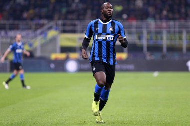 Milano, İtalya. 6 Aralık 2019. İtalyan Serisi A. Fc Internazionale, Roma 'ya karşı. FC Internazionale 'den Romelu Lukaku..