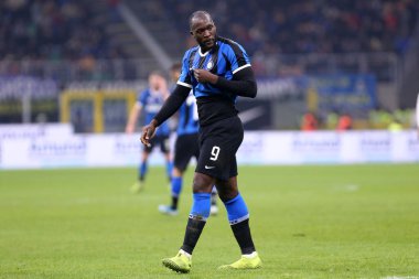 Milano, İtalya. 6 Aralık 2019. İtalyan Serisi A. Fc Internazionale, Roma 'ya karşı. FC Internazionale 'den Romelu Lukaku..