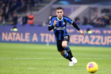 Milano, İtalya. 6 Aralık 2019. İtalyan Serisi A. Fc Internazionale, Roma 'ya karşı. FC Internazionale 'den Lautaro Martinez.