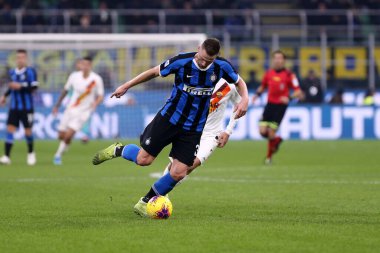 Milano, İtalya. 6 Aralık 2019. İtalyan Serisi A. Fc Internazionale, Roma 'ya karşı. FC Internazionale 'den Milan Skriniar.