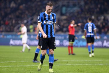 Milano, İtalya. 6 Aralık 2019. İtalyan Serisi A. Fc Internazionale, Roma 'ya karşı. FC Internazionale 'den Milan Skriniar.