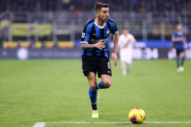 Milano, İtalya. 6 Aralık 2019. İtalyan Serisi A. Fc Internazionale, Roma 'ya karşı. FC Internazionale 'den Matias Vecino.