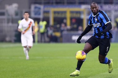Milano, İtalya. 6 Aralık 2019. İtalyan Serisi A. Fc Internazionale, Roma 'ya karşı. FC Internazionale 'den Romelu Lukaku..