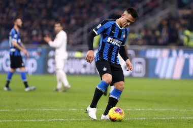 Milano, İtalya. 6 Aralık 2019. İtalyan Serisi A. Fc Internazionale, Roma 'ya karşı. FC Internazionale 'den Lautaro Martinez.