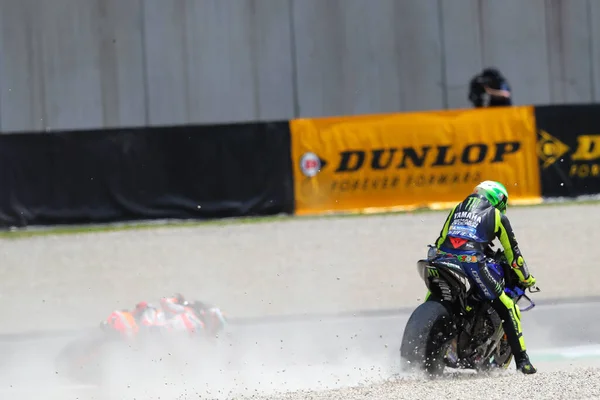 Salida Pista Valentino Rossi Monster Energy Yamaha Durante Gran Premio —  Fotos de Stock