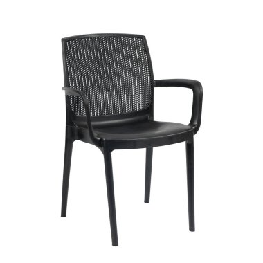 Beyaz arkaplanı olan plastik sandalye