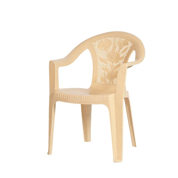 Chaise Plastique Avec Fond Blanc — Photo