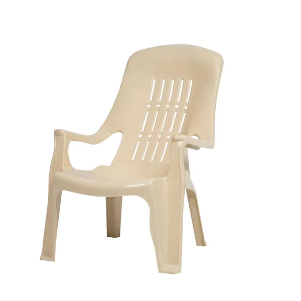 Chaise Plastique Avec Fond Blanc — Photo