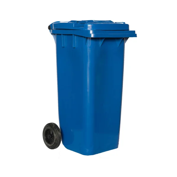 Plastic Large Dustbin White Background — Stock Photo, Image