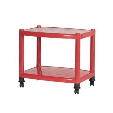 Beyaz arkaplanı olan plastik masa