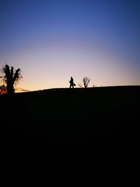 Osamělý Golfista Soumraku — Stock fotografie