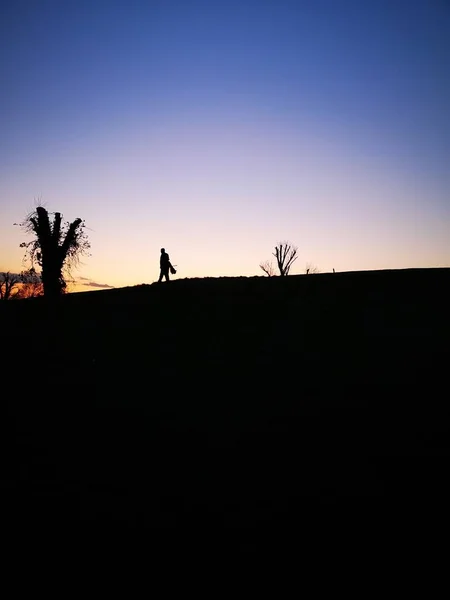Samotny Golfista Zmierzchu — Zdjęcie stockowe