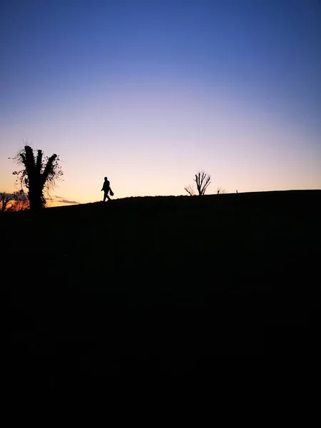 Osamělý Golfista Soumraku — Stock fotografie