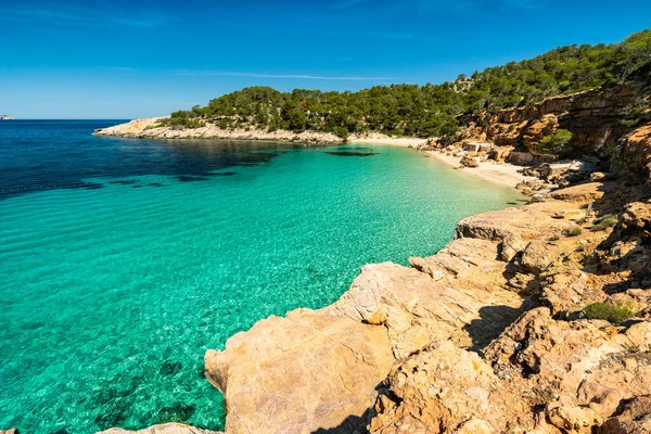 İbiza plajı. Cala Saladeta plajı. İbiza adası.