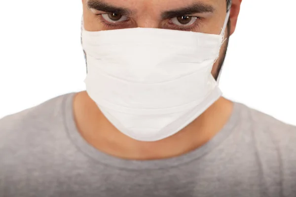 Ung Man Bär Kirurgisk Mask För Att Skydda Sig Från — Stockfoto