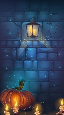 Vektör arka plan korkunç Cadılar Bayramı duvar