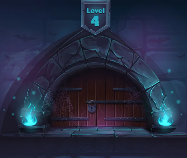 Magische deur in het volgende 4e niveau — Stockvector