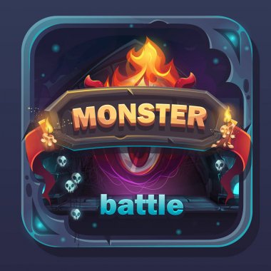 Monster battle GUI icon clipart