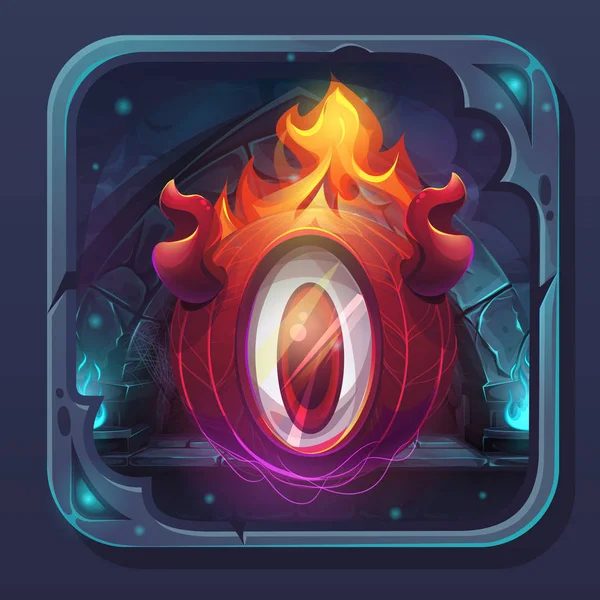 Monster slaget Gui ikonen eldiablo flame — Stock vektor