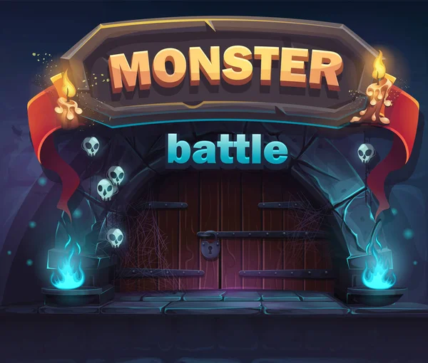 Jendela boot GUI pertempuran monster Stok Ilustrasi Bebas Royalti