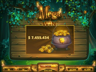 Oyun alanı mega kazanmak pencere gölgeli orman GUI