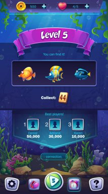 Mahjong balık dünyası - mobil format düzeyi alanı