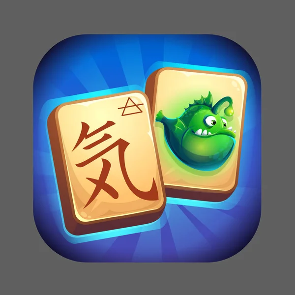 Mahjong fish world - icon for game user interface — Stock Vector