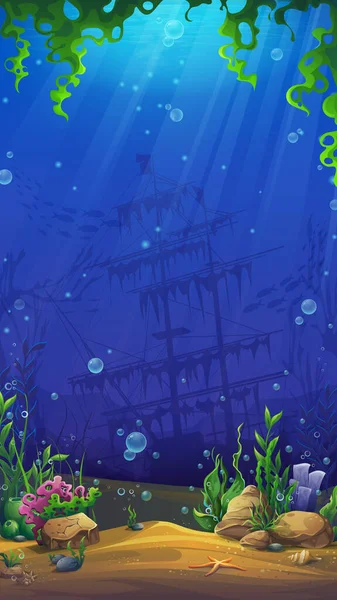 Mahjong fish world vector background of the underwater — ストックベクタ