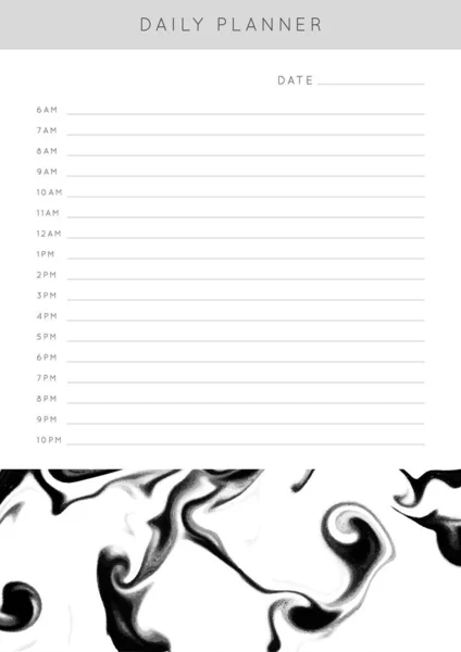 Векторный Мраморный Planner Daily Weekly Monthly Planner Template Blank Печатаемая — стоковый вектор