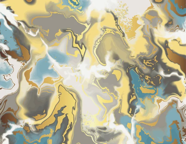 Golden Grey Yellow White Blue Marble Abstract Pattern Современные Оригинальные — стоковый вектор