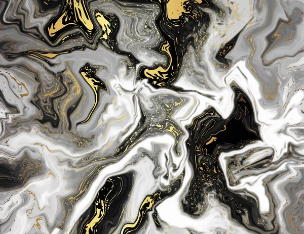 Oro Blanco Negro Gris Patrón Abstracto Mármol Textura Líquida Moderna — Archivo Imágenes Vectoriales