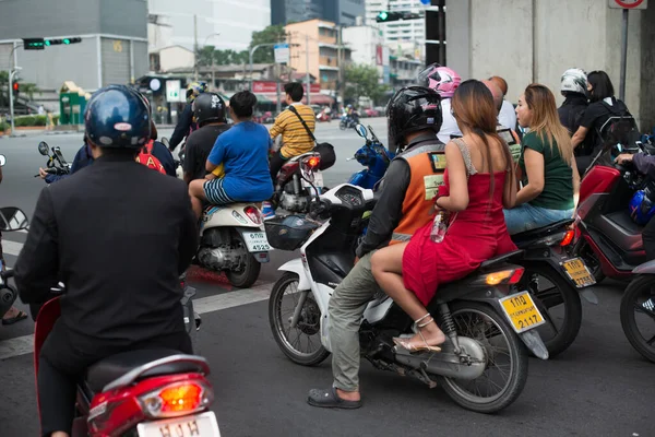 Bangkok Thailand 2019 Dichter Verkehr Berufsverkehr — Stockfoto