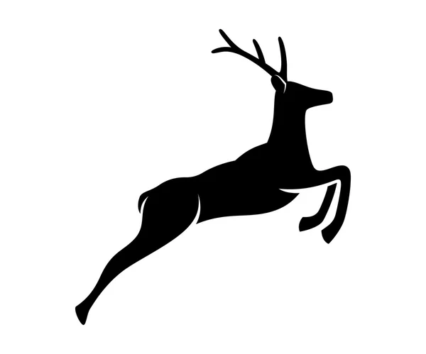 跳跃的鹿-矢量剪影 — 图库矢量图片