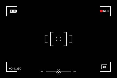 Modern dijital video kamera odaklama ekranı