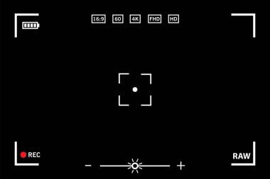 Modern dijital video kamera odaklama ekranı