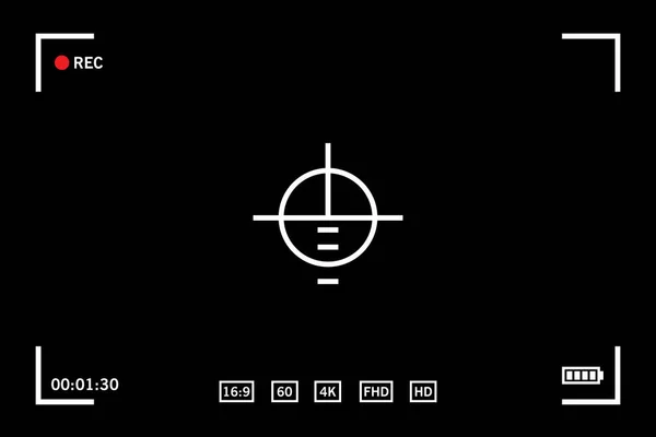 Moderne digitale Videokamera fokussiert Bildschirm — Stockvektor