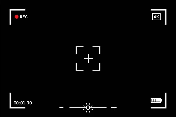 Moderne digitale Videokamera fokussiert Bildschirm — Stockvektor