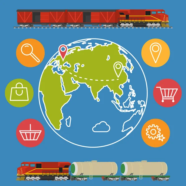 Contexte du concept de service de livraison. Logistique dans les entreprises et l'industrie . — Image vectorielle