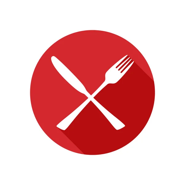 Couteau et fourchette icône. Silhouette vectorielle en style plat . — Image vectorielle