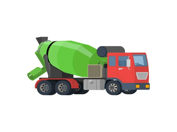 Concrete mixing truck vector. Flat design — Stock Vector