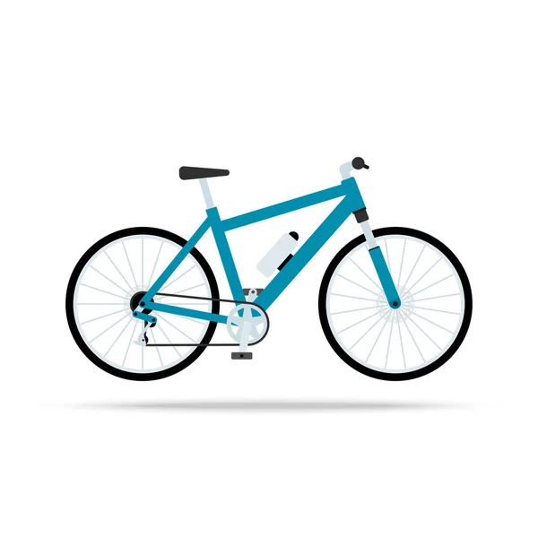 Icono plano de bicicleta azul. Bike Vector aislado sobre fondo blanco. Ilustración vectorial plana en negro. EPS 10 — Vector de stock