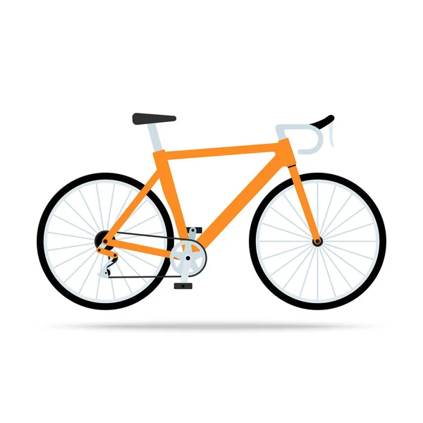 Ícone de bicicleta plana laranja. Bike Vector isolado no fundo branco. Ilustração vetorial plana em preto. EPS 10 —  Vetores de Stock