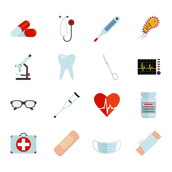 Conjunto de iconos médicos simples. Icono médico universal a utilizar para la interfaz de usuario web y móvil — Vector de stock