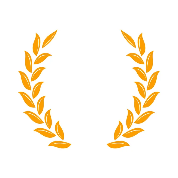 Couronne de laurier d'or - un symbole du gagnant. Blé porte icône . — Image vectorielle