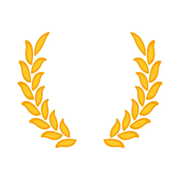 Couronne de laurier d'or - un symbole du gagnant. Blé porte icône . — Image vectorielle