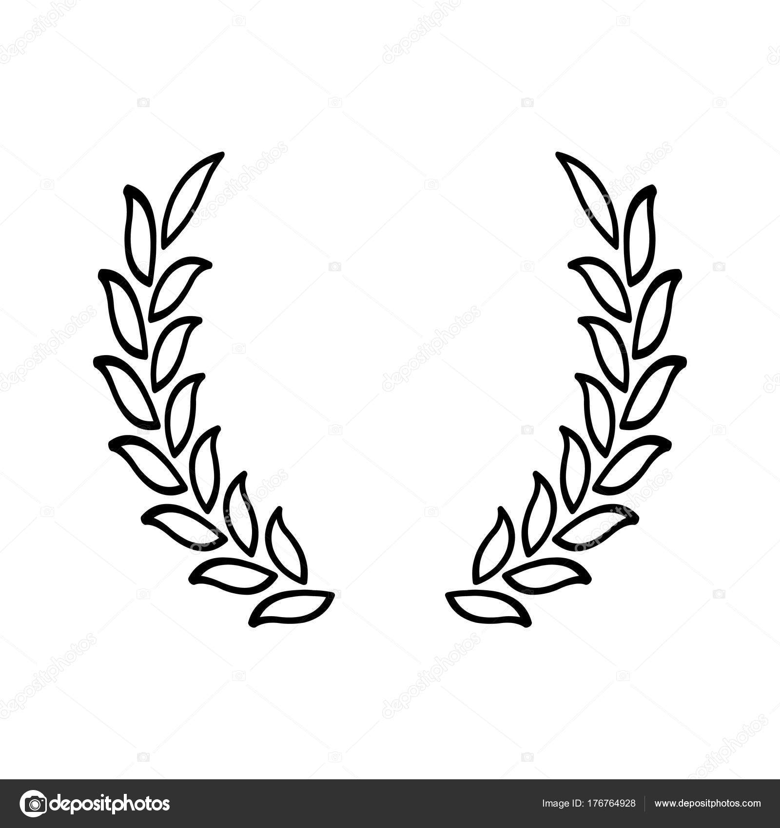Laurel Leaves Ribbon Icon Royalty Free SVG, Cliparts, Vectors, and