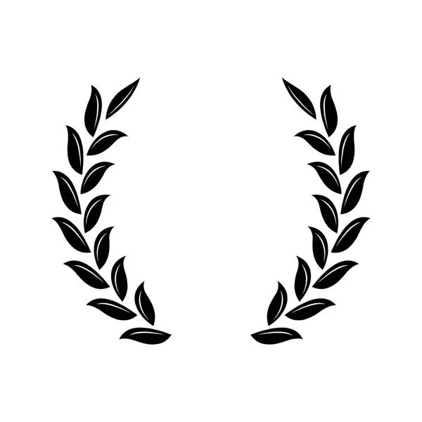 Couronne de laurier noir - un symbole du gagnant. Blé porte icône . — Image vectorielle